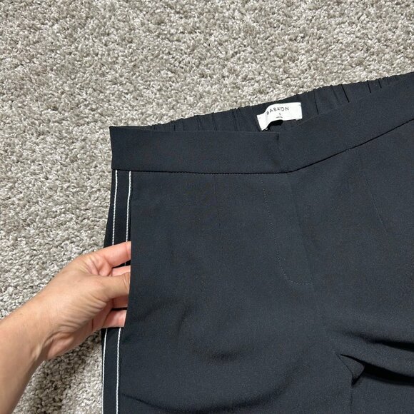 Babaton Black Slim-Fit Trousers W/ White Side Stripe Elastic Waist Womens Size S - Picture 4 of 12